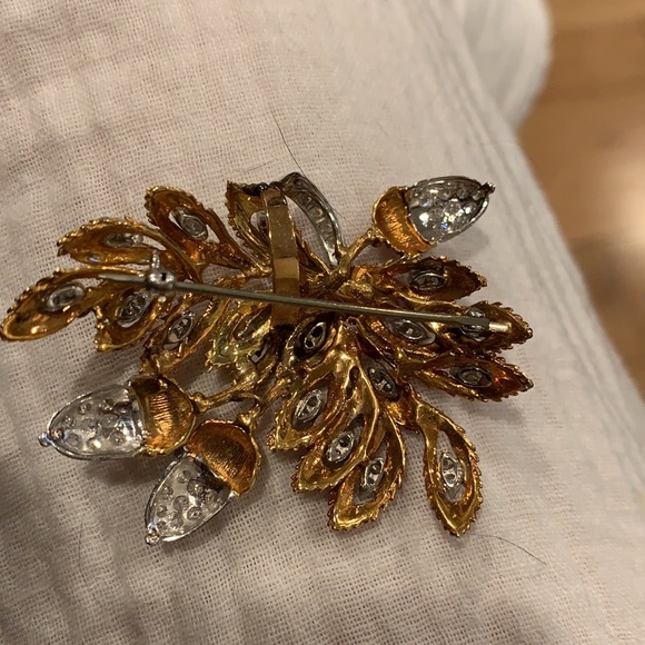 18 kt gold & diamond pin / pendant - Picture 4 of 5